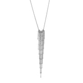 Sterling Silver Hanging Tassel Necklace, 17" fine designer jewelry for men and women